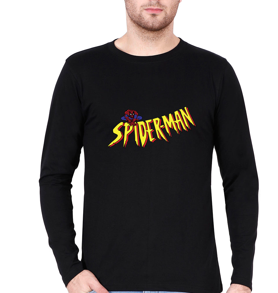 Spiderman Superhero Full Sleeves T-Shirt for Men-Black-Ektarfa.online
