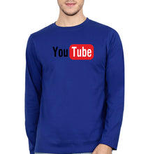 Load image into Gallery viewer, YouTube Full Sleeves T-Shirt for Men-Navy Blue-Ektarfa.online
