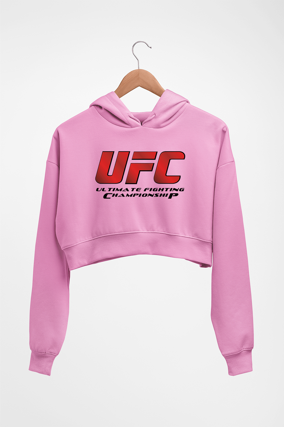 UFC Crop HOODIE FOR WOMEN-Light Baby Pink-Ektarfa.online