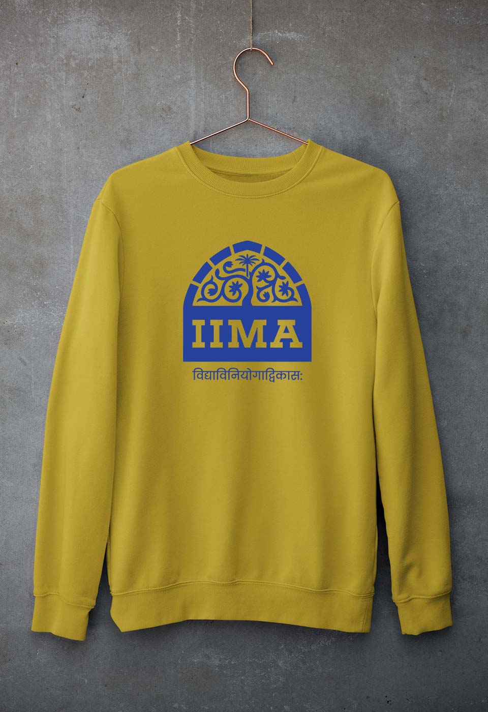 IIMA Ahmedabad Unisex Sweatshirt for Men/Women-Mustard Yellow-Ektarfa.online