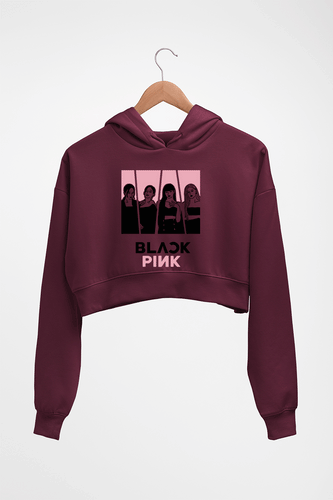 BLACKPINK Crop HOODIE FOR WOMEN-Maroon-Ektarfa.online