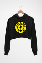Load image into Gallery viewer, Gold&#39;s Gym Crop HOODIE FOR WOMEN-Black-Ektarfa.online
