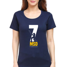 Load image into Gallery viewer, MS Dhoni (MSD) T-Shirt for Women-Navy Blue-Ektarfa.online
