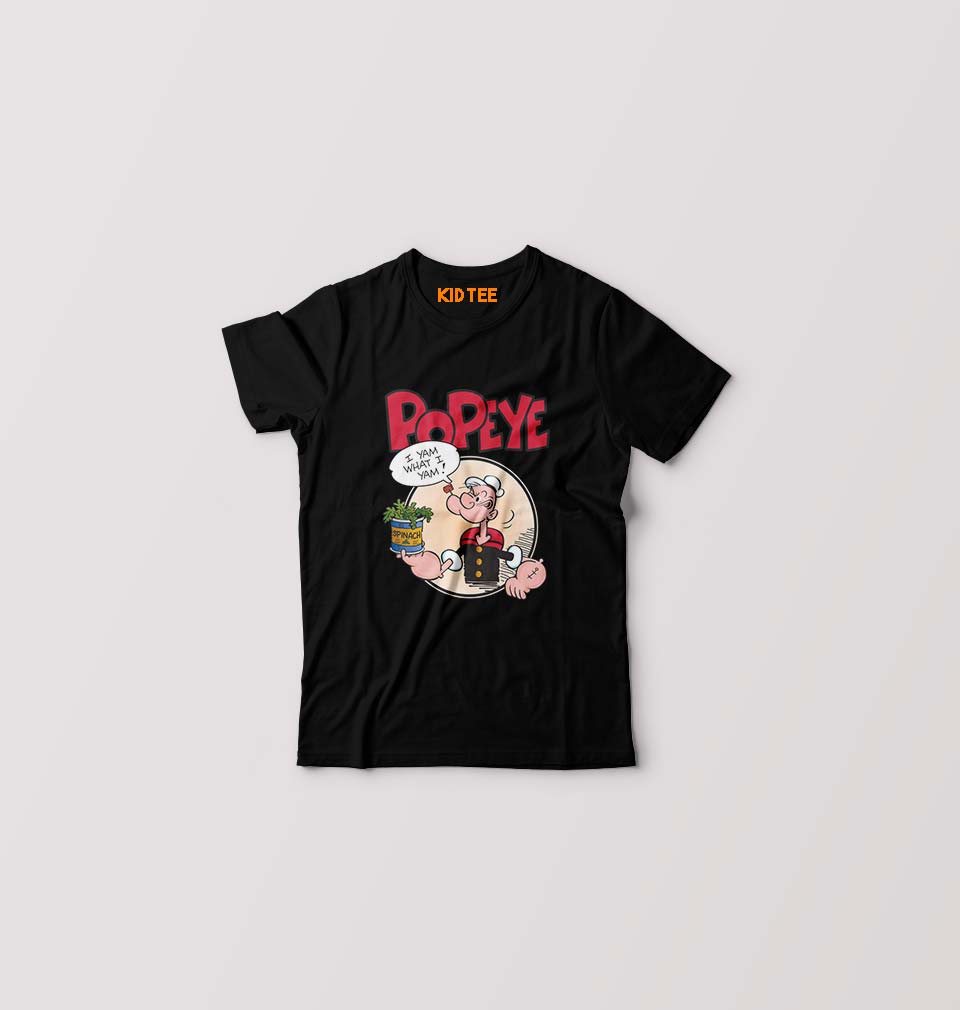 Popeye Kids T-Shirt for Boy/Girl-Black-Ektarfa.online