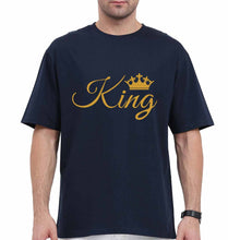 Load image into Gallery viewer, King Oversized T-Shirt for Men-Navy Blue-Ektarfa.online
