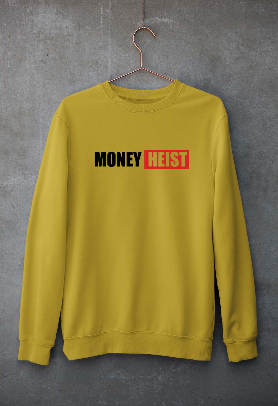 Money Heist Unisex Sweatshirt for Men/Women-Mustard Yellow-Ektarfa.online