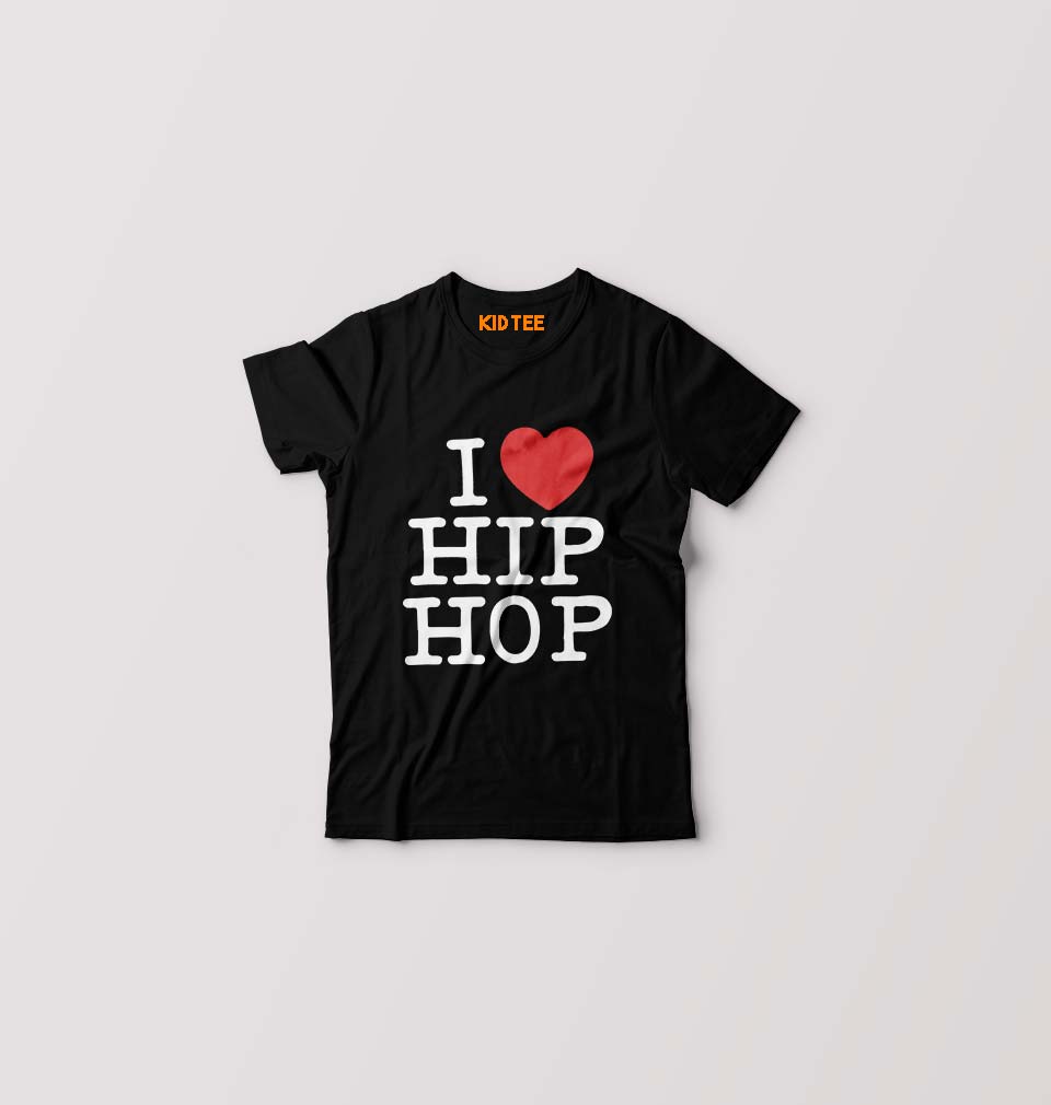 I Love Hip Hop Kids T-Shirt for Boy/Girl-Black-Ektarfa.online