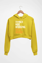 Load image into Gallery viewer, Internet Funny Crop HOODIE FOR WOMEN-Mustard Yellow-Ektarfa.online
