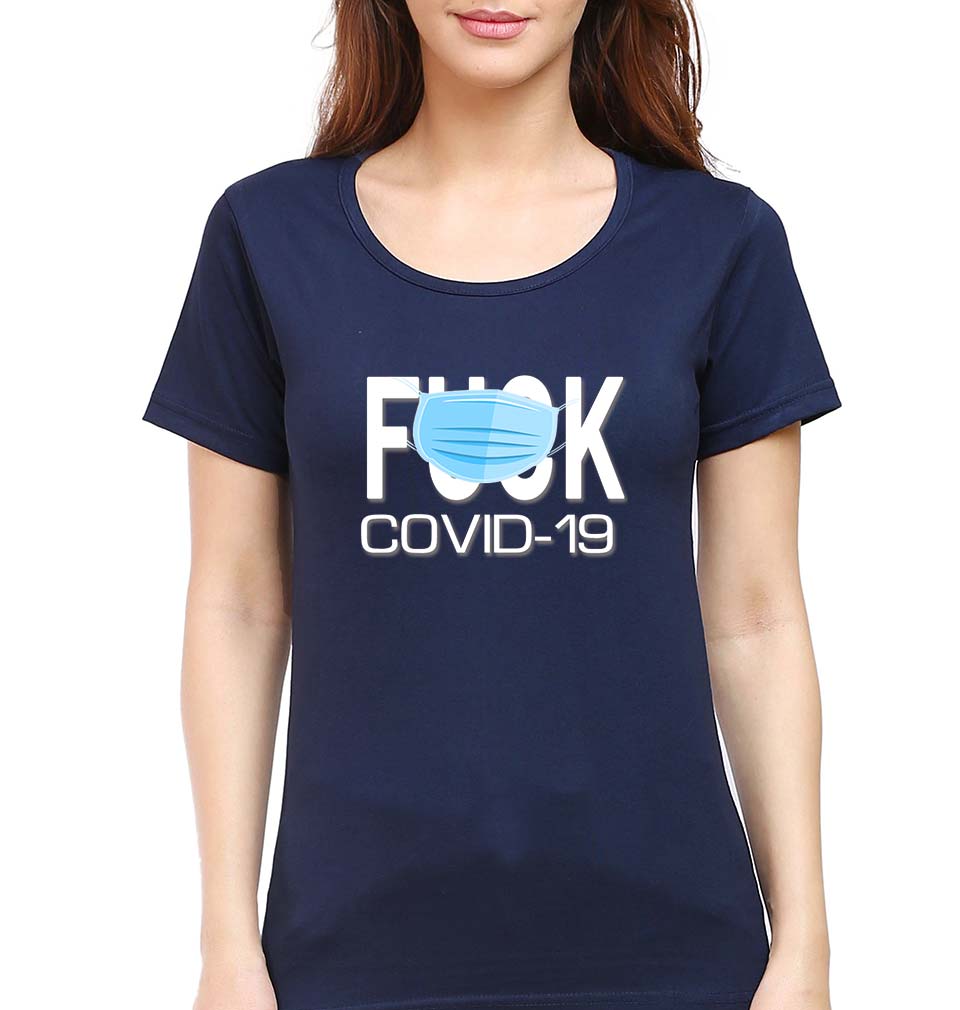 Covid 19 T-Shirt for Women-Navy Blue-Ektarfa.online