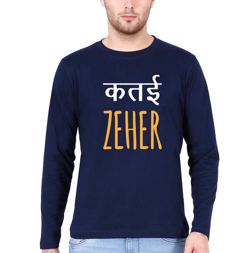 Katai Zeher(Zakir Khan) Full Sleeves T-Shirt for Men-Navy Blue-Ektarfa.online
