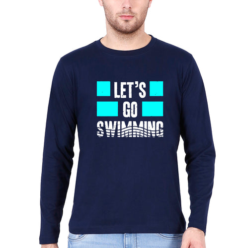 Swimming Full Sleeves T-Shirt for Men-Navy Blue-Ektarfa.online