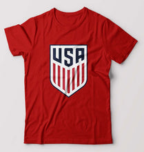 Load image into Gallery viewer, USA Football T-Shirt for Men-S(38 Inches)-Red-Ektarfa.online
