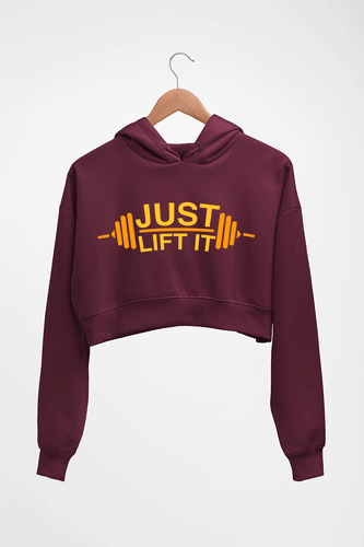 Gym Crop HOODIE FOR WOMEN-Maroon-Ektarfa.online