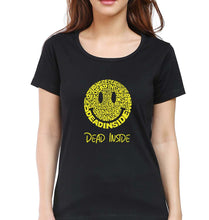 Load image into Gallery viewer, Dead Inside Emoji T-Shirt for Women-Black-Ektarfa.online
