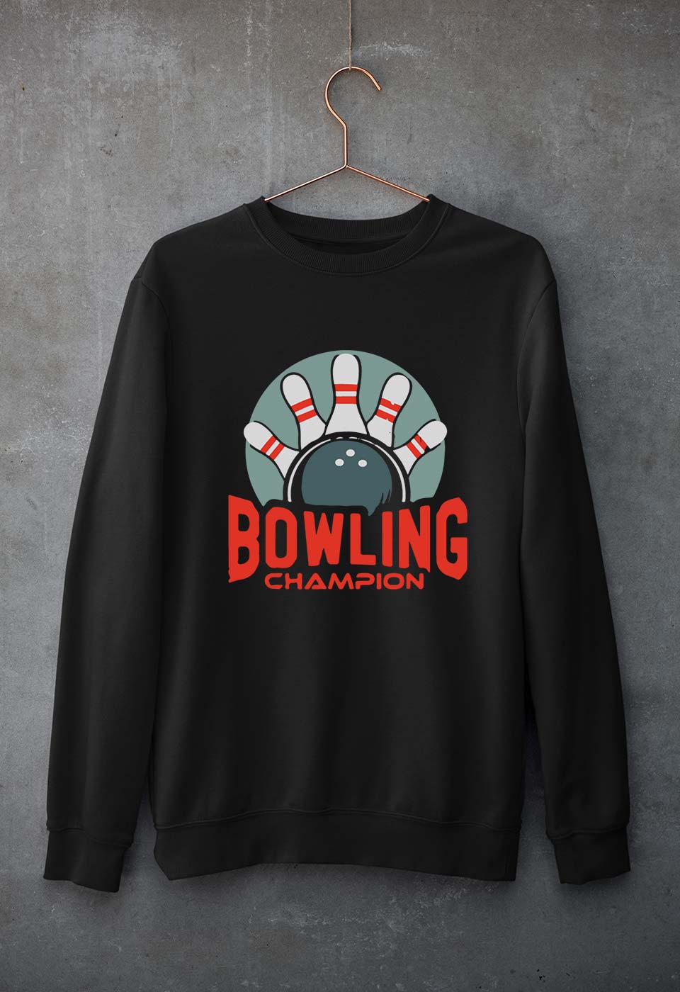 Bowling Champion Unisex Sweatshirt for Men/Women-Black-Ektarfa.online