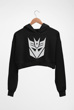 Load image into Gallery viewer, Decepticon Transformers Crop HOODIE FOR WOMEN-Black-Ektarfa.online
