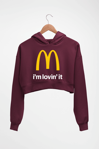 McDonald’s Crop HOODIE FOR WOMEN-Maroon-Ektarfa.online