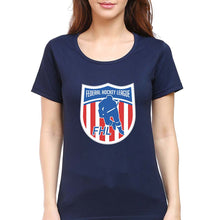 Load image into Gallery viewer, Federal Hockey League T-Shirt for Women-Navy Blue-Ektarfa.online
