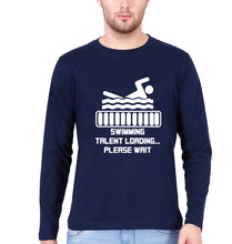 Load image into Gallery viewer, Swimming Full Sleeves T-Shirt for Men-Navy Blue-Ektarfa.online
