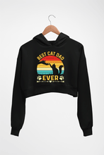 Load image into Gallery viewer, Cat Dad Crop HOODIE FOR WOMEN-Black-Ektarfa.online
