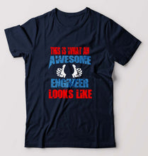 Load image into Gallery viewer, Awesome Engineer T-Shirt for Men-Navy Blue-Ektarfa.online
