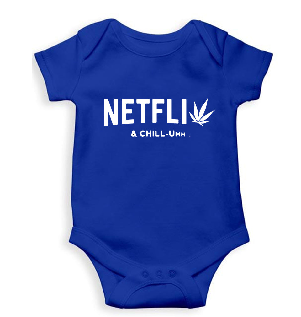 Netflix Weed & Chill Kids Romper For Baby Boy/Girl-0-5 Months(18 Inches)-Royal Blue-Ektarfa.online