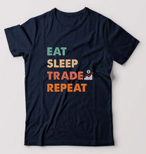 Load image into Gallery viewer, Share Market(Stock Market) T-Shirt for Men-S(38 Inches)-Navy Blue-Ektarfa.online
