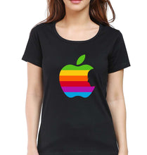 Load image into Gallery viewer, Steve Jobs Apple T-Shirt for Women-Black-Ektarfa.online
