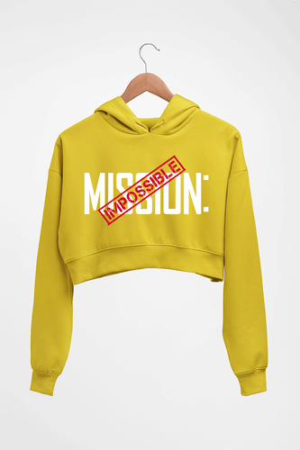 Mission Impossible (MI) Crop HOODIE FOR WOMEN-Mustard Yellow-Ektarfa.online
