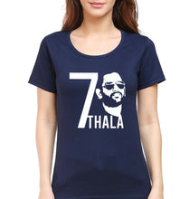 Load image into Gallery viewer, MS Dhoni 07 Thala T-Shirt for Women-Navy Blue-Ektarfa.online
