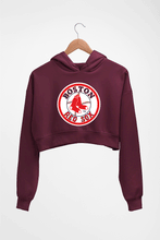 Load image into Gallery viewer, Boston Red Sox Baseball Crop HOODIE FOR WOMEN-Maroon-Ektarfa.online

