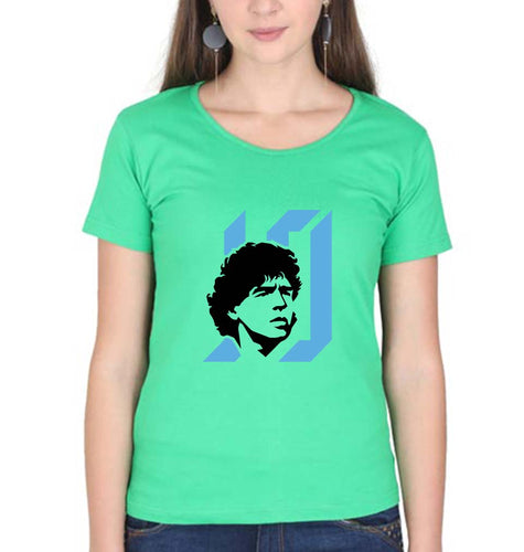 Diego Maradona T-Shirt for Women-Flag Green-Ektarfa.online