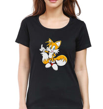 Load image into Gallery viewer, Tails Sonic T-Shirt for Women-Black-Ektarfa.online
