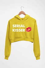 Load image into Gallery viewer, Serial Kisser Crop HOODIE FOR WOMEN-Mustard Yellow-Ektarfa.online
