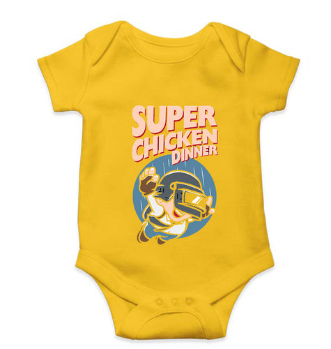 PUBG Super Chicken Dinner Kids Romper For Baby Boy/Girl-0-5 Months(18 Inches)-Yellow-Ektarfa.online