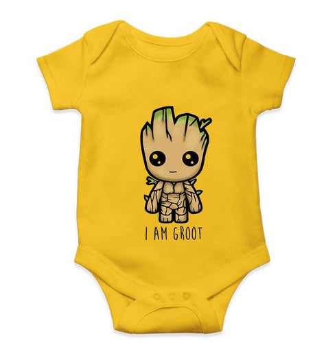 Groot Kids Romper For Baby Boy/Girl-0-5 Months(18 Inches)-Yellow-Ektarfa.online