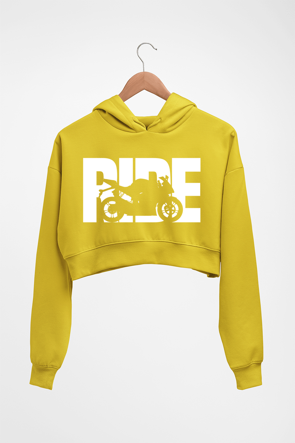Ride Superbike Crop HOODIE FOR WOMEN-Mustard Yellow-Ektarfa.online