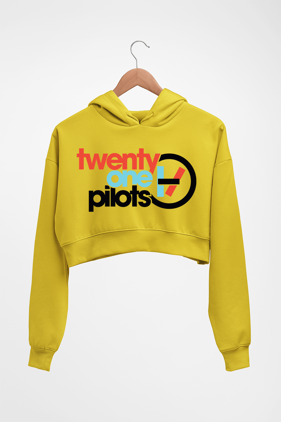 Twenty one pilots Crop HOODIE FOR WOMEN-Mustard Yellow-Ektarfa.online