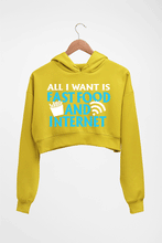 Load image into Gallery viewer, Fast Food and Internet Funny Crop HOODIE FOR WOMEN-Mustard Yellow-Ektarfa.online
