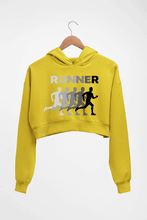 Load image into Gallery viewer, Runner Running Crop HOODIE FOR WOMEN-Mustard yellow-Ektarfa.online
