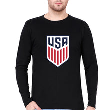 Load image into Gallery viewer, USA Football Full Sleeves T-Shirt for Men-Black-Ektarfa.online
