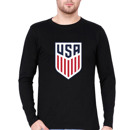 USA Football Full Sleeves T-Shirt for Men-Black-Ektarfa.online