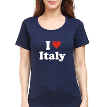 Load image into Gallery viewer, I Love Italy T-Shirt for Women-Navy Blue-Ektarfa.online
