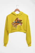 Load image into Gallery viewer, Piano Crop HOODIE FOR WOMEN-Mustard Yellow-Ektarfa.online

