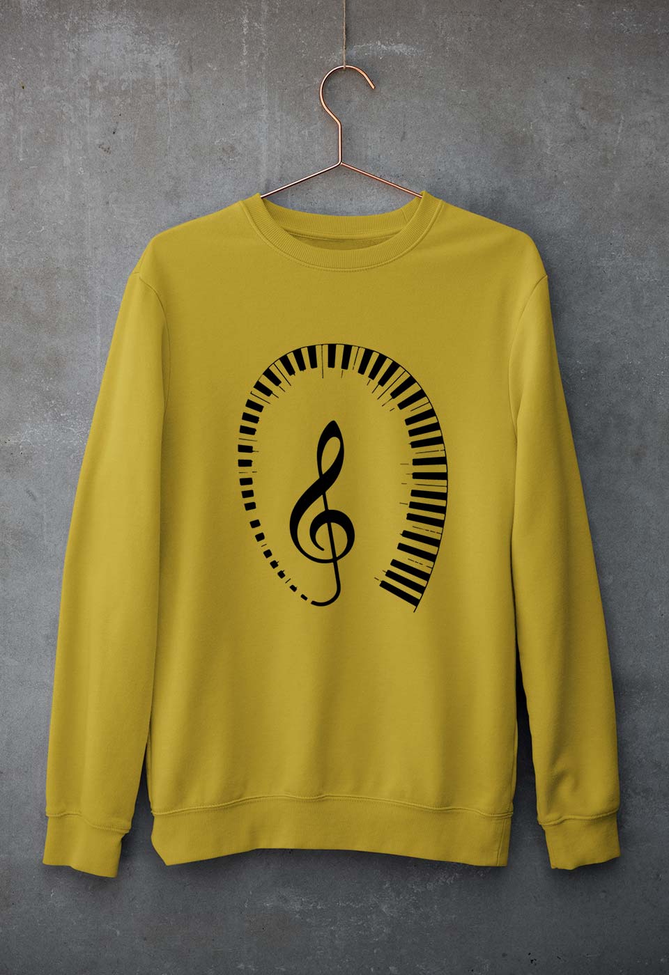 Piano Unisex Sweatshirt for Men/Women-Mustard Yellow-Ektarfa.online