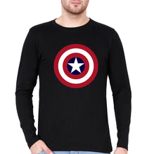 Load image into Gallery viewer, Captain America Full Sleeves T-Shirt for Men-Black-Ektarfa.online
