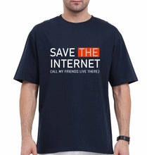 Load image into Gallery viewer, Internet Funny Oversized T-Shirt for Men-Navy Blue-Ektarfa.online
