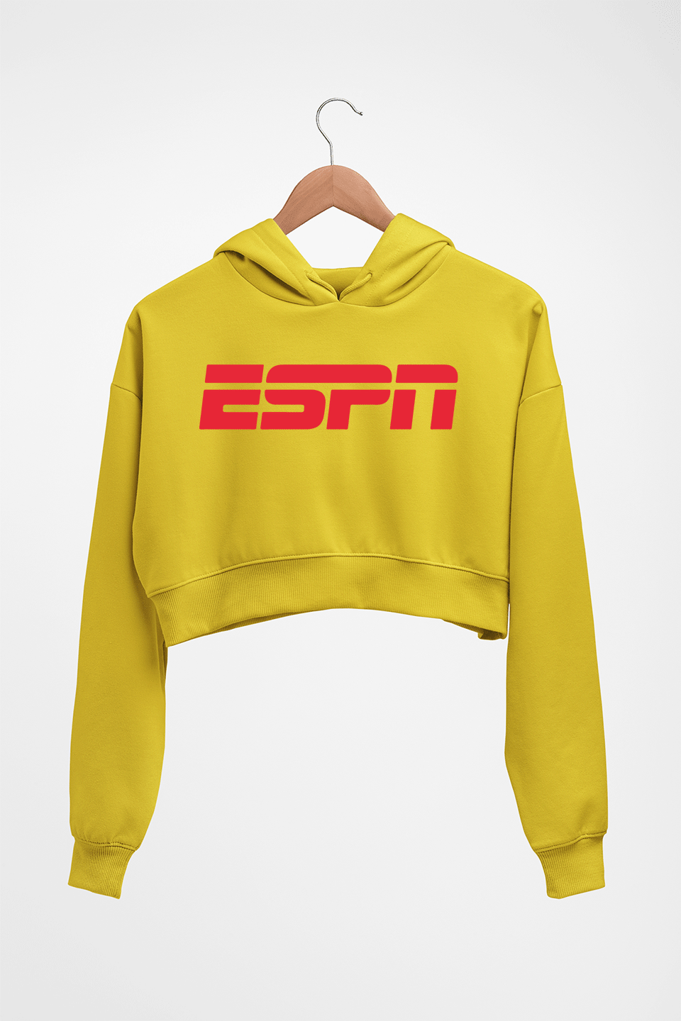 ESPN Crop HOODIE FOR WOMEN-Mustard Yellow-Ektarfa.online