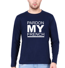 Load image into Gallery viewer, Pardon My French Full Sleeves T-Shirt for Men-Navy Blue-Ektarfa.online
