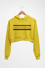 Load image into Gallery viewer, Entrepreneur Crop HOODIE FOR WOMEN-Mustard Yellow-Ektarfa.online
